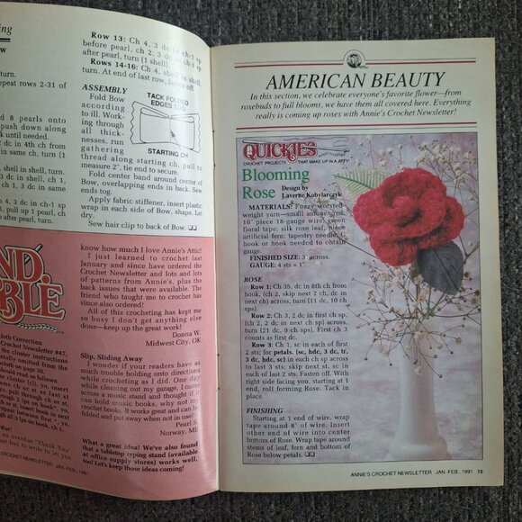 Annies‎ Crochet Newsletter 1991 Afghan Needle Work No 48 Crafts Goose Lace Doily - Picture 7 of 10